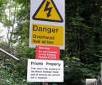 Warning Sign at Bridge ECM1/210 Little Bytham : June 2009